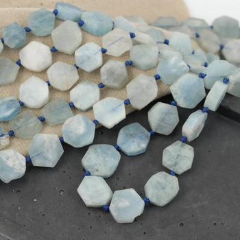 Akwamaryn sześciokąt 12x4mm