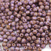 Fire Polish 3mm Alabaster Dark Violet Spotted [40szt]