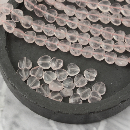 Kwarc różowy serce gładkie 8mm