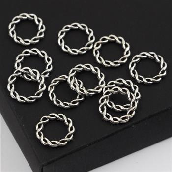 Metalowe kółko skręcane srebrne 15mm