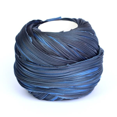 Jedwabna wstążka Shibori - Blue Noir [10cm]