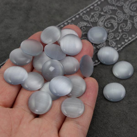 Kaboszon kocie oko okrągły szary 16mm