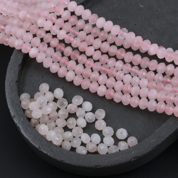 Kwarc różowy oponka fasetowana 6x5mm