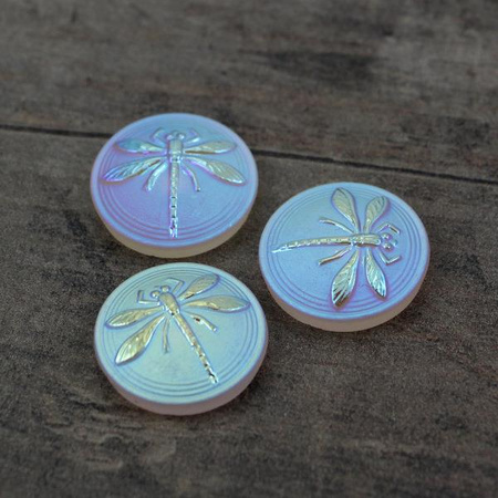 Guzik szklany ważka 18mm