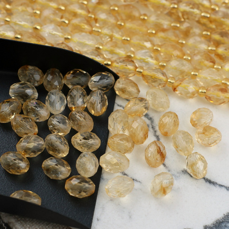 Cytryn oliwka fasetowana 8x6mm