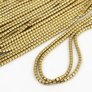 Hematyt złoty oponka wałek 3x3mm [sznur 40cm]