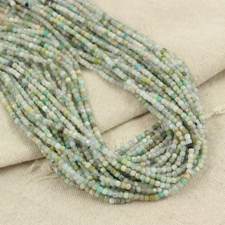 Amazonit kostka fasetowana 2,5mm [sznur 39cm]