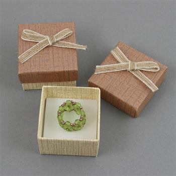 Pudełko ozdobne "MINI" brązowo-kremowe 5x5x3,5cm