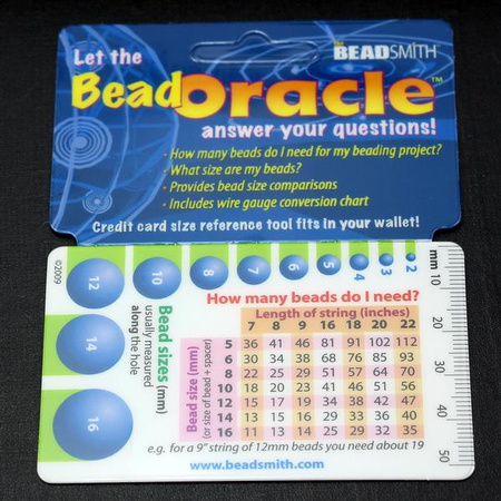 Karta - pomoc do mierzenia wielkości koralików Bead Oracle