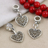 Zawieszka metalowa z krawatką serce srebrne 15mm