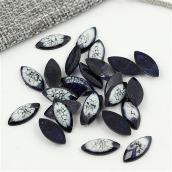 Kaboszon z żywicy wrzeciono fasetowane granatowe 14x6mm [6szt]