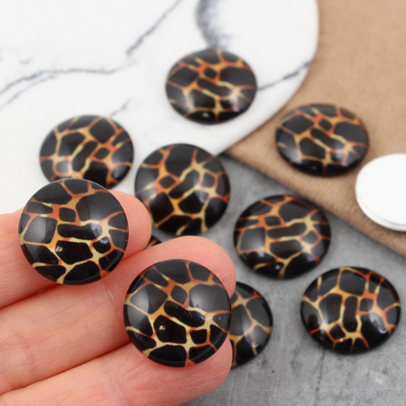 Kaboszon szklany z grafiką zwierzęcy print 20mm