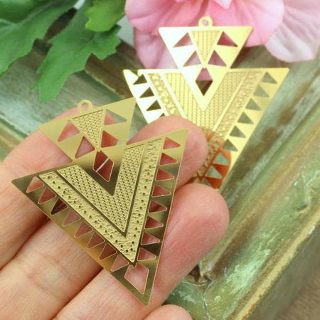 Baza ażurowa stal szlachetna pozłacana 45x39mm