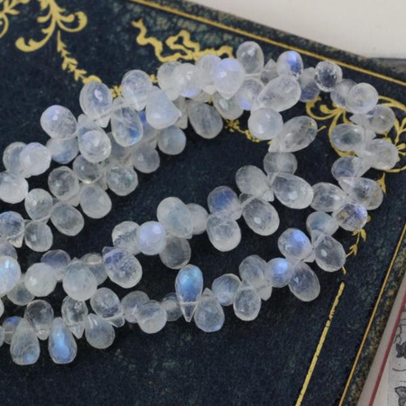 Kamień księżycowy kropla fasetowana 10x6mm