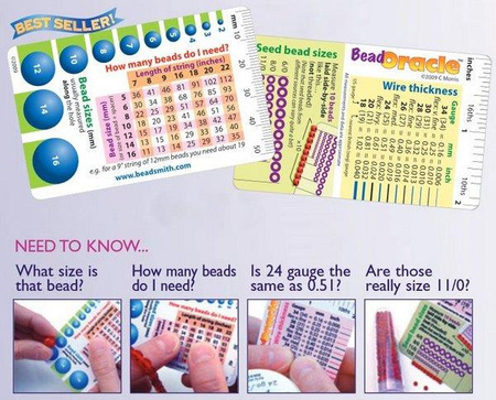 Karta - pomoc do mierzenia wielkości koralików Bead Oracle