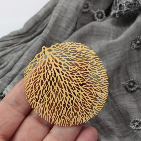 Zawieszka ażurowa złota drzewo stal szlachetna Gold 60mm