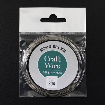 Drut ze stali szlachetnej 304 0,6mm/5m