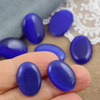 Kaboszon kocie oko owal kobaltowy 18x13mm