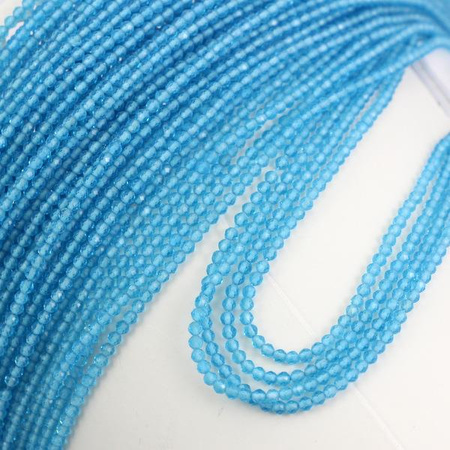 Akwamaryn syntetyczny kula fasetowana 2mm [sznur 38cm]