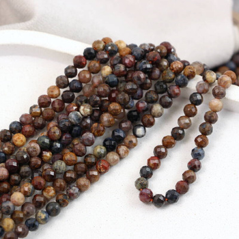 Pietersyt kula fasetowana 4mm [sznur 39cm]