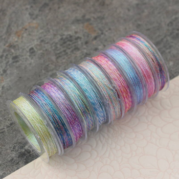 Nici metalizowane 0,3mm/3splot zestaw multikolor ombre [10szpul]
