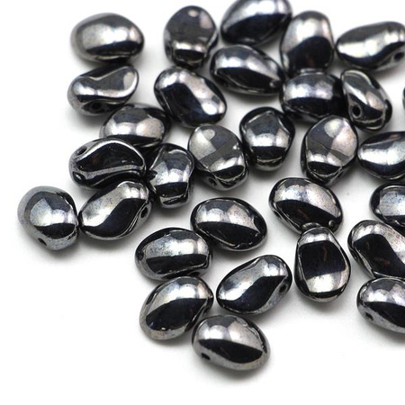 Tulip Petals 6x8mm Jet Hematite [10szt]