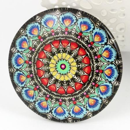 Kaboszon szklany z grafiką folk moneta 58mm