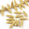 Bird Feather Beads Beige Gold 5x17mm [6szt]