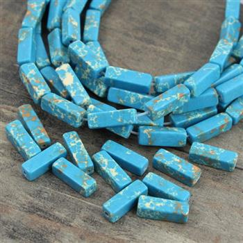 Jaspis lazurowe wybrzeże niebieski prostopadłościan słupek 13x4mm