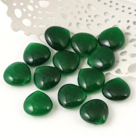Jadeit łezka zielona butelkowa 15mm