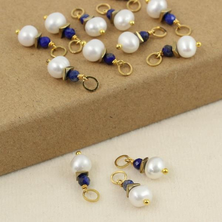 Zawieszka filigranowa kamienie + stal 19mm