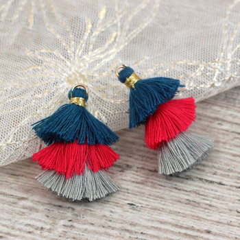 Chwost potrójny z ogniwem wielokolorowy mix 30x20mm