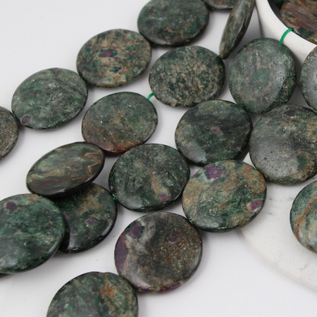 Naturalny szmaragd moneta gładka 30mm