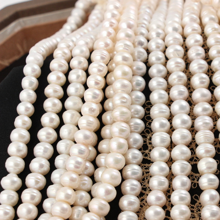 Perła słodkowodna biała oponka 8x7mm