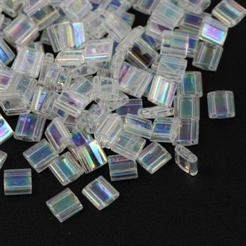 Miyuki Tila Beads 5x5x1,9mm Crystal AB [30szt]