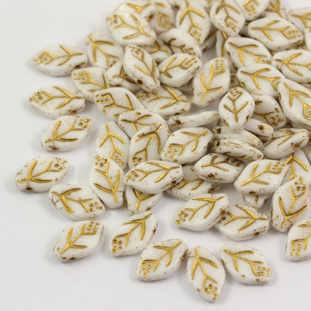 Listek szklany White Gold 12x8mm [10szt]