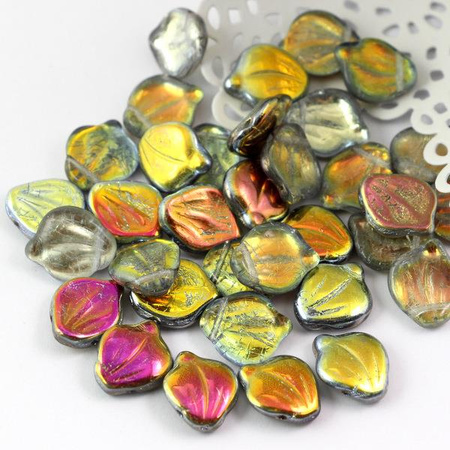 Listek szklany tęczowy 14x12mm [6szt]