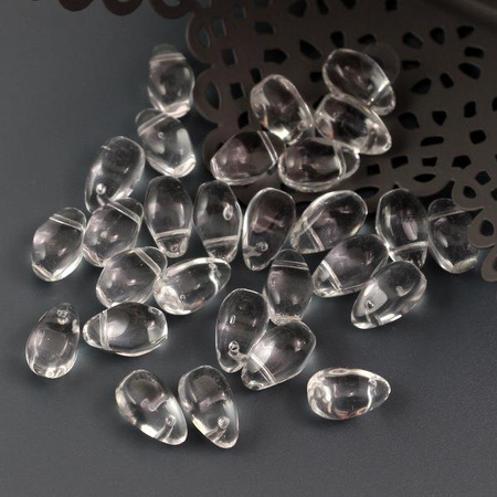 Kropla szklana przezroczysta 11x7mm [6szt]