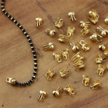 Łapaczka boczna stal szlachetna pozłacana PVD 4x2mm Fi 1,5mm [10szt]