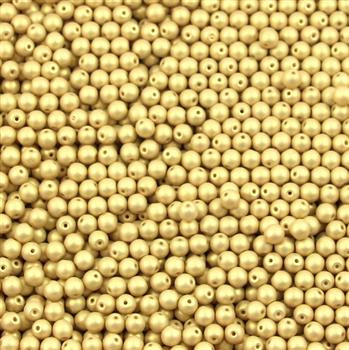 Round Beads Powdery - Light Gold 4mm [50szt]