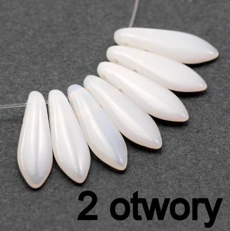Koraliki Dagger two hole Alabaster 5x16mm [6szt]