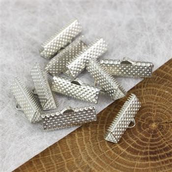 Końcówka do bransolet zaciskana srebrna 20mm [10szt]