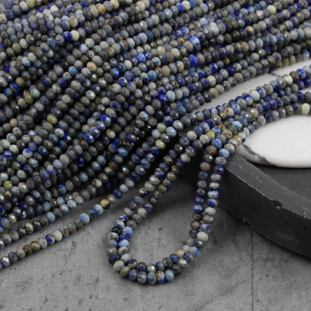 Lapis lazuli oponka fasetowana 4x3mm [sznur 39cm]