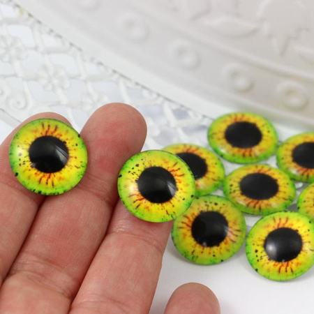 Kaboszon szklany z grafiką oko moneta 20mm