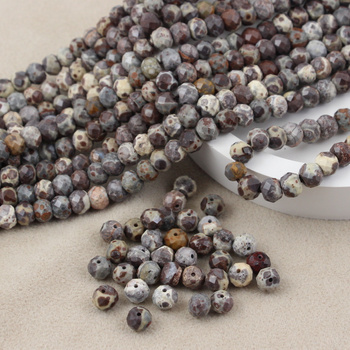 Agat orbikularny oponka fasetowana 6x4mm