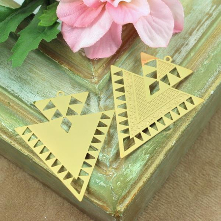 Baza ażurowa stal szlachetna pozłacana 45x39mm