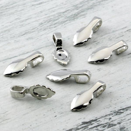 Krawatka do naklejania srebrna 18x7mm