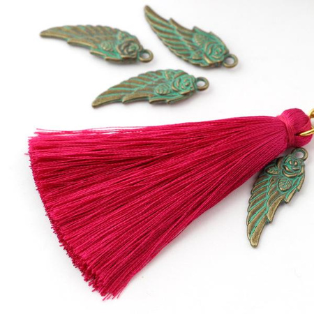 Zawieszka skrzydło mosiądz patynowany 31x12mm