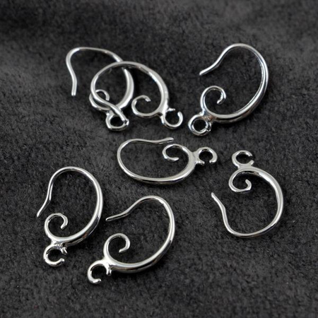 Bigle otwarte zawijane srebrne 16x9mm [1 para]