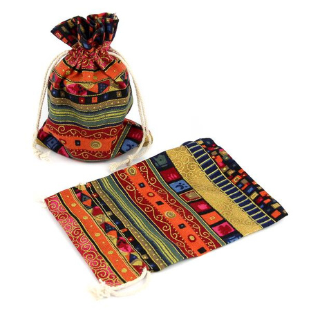 Woreczek z płótna afrykański wzór 14x10cm